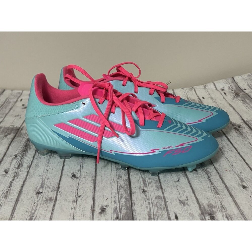 adidas F50 League Messi FG/MG Soccer Cleats Adult Aqua Pink 8.5m/9.5w NEW - Picture 3 of 10